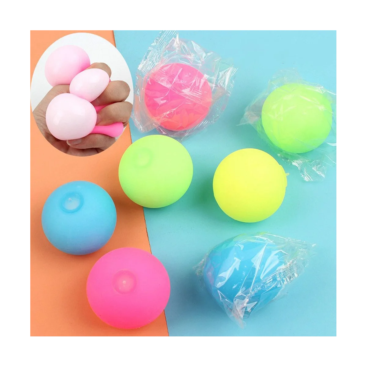 Stress Relief Color Changing Balls Soft Rubber Squeeze Color Changing Slow Bouncing Balls Kneading Toys