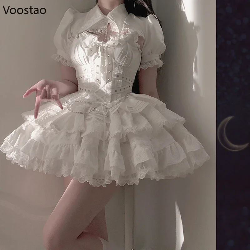 Robe gothique Lolita Jsk victorienne vintage pour femmes, mini robe princesse bandage élégante pour filles, jolie robe de soirée punk esthétique Y2k, UY