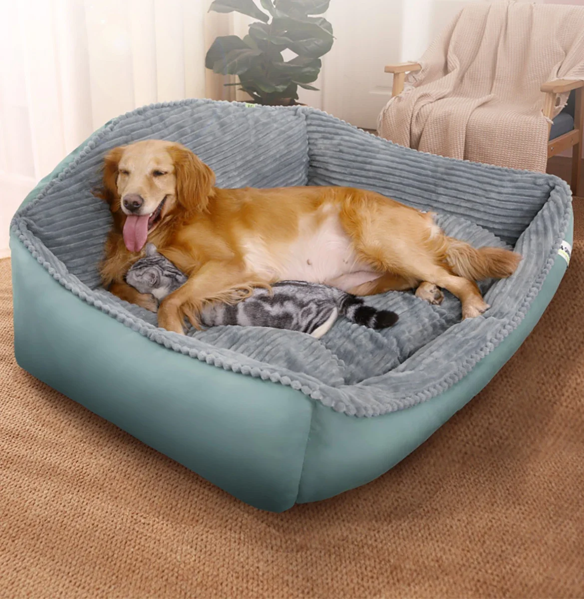 Rectangle Dog Bed for Large Dogs, Machine Washable, Sleeping Dog Sofa Bed, Non-Slip Bottom, Breathable, Durable, Soft Puppy Bed