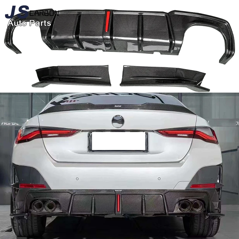 For BMW 4 Series G26 2021+ Carbon Fiber Back lip Car Rear Bumper Diffuser Rear Splitters Spoiler Back lip body kit