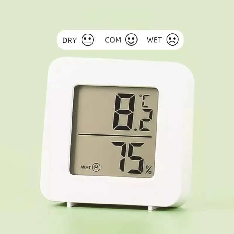 1/9PCS Temperature Meter Gauge for Room Mini Digital Thermometer Hygrometer with Wall Mount Sensor LCD Screen for Home Use