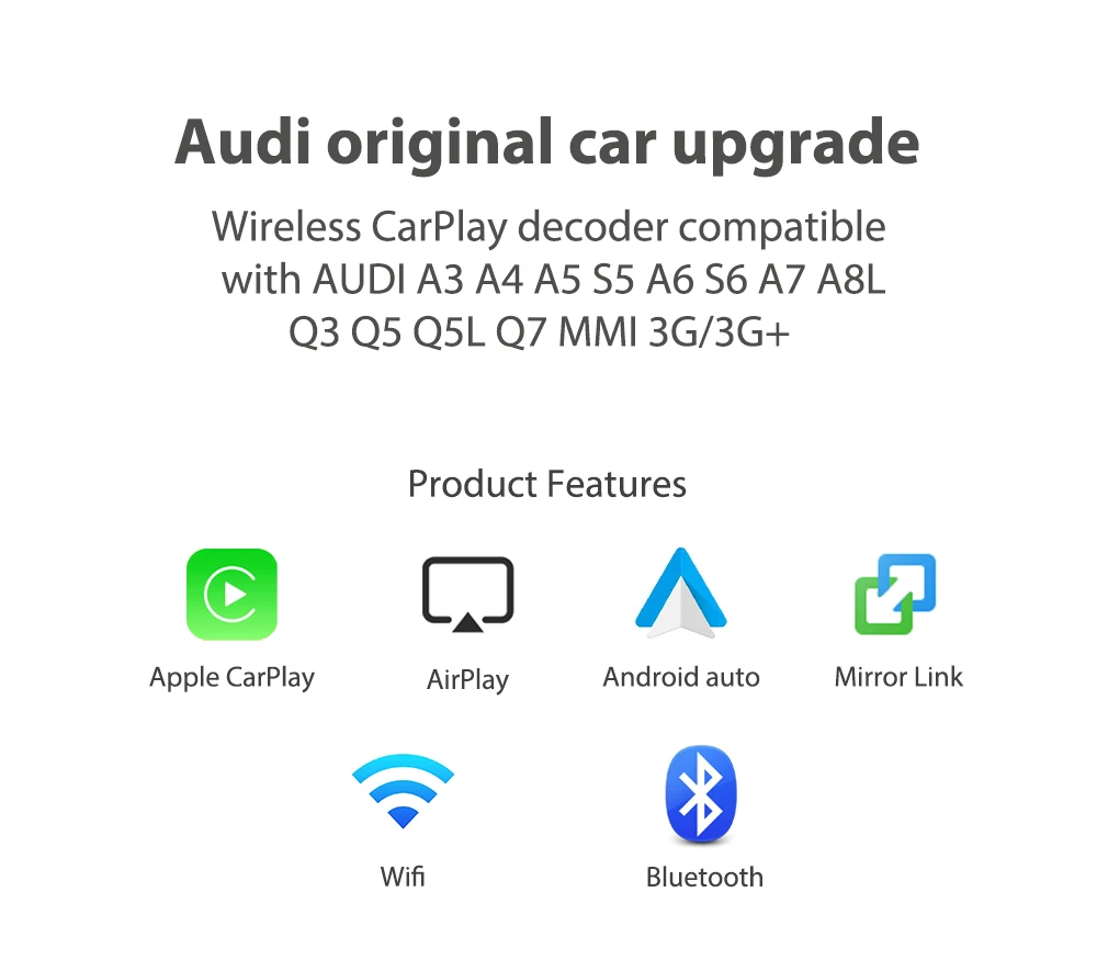 Wireless Carplay MMI Android Auto Interface Box For AUDI A4 A5 Q5 S5 3G MMI system multimedia Original Screen Update