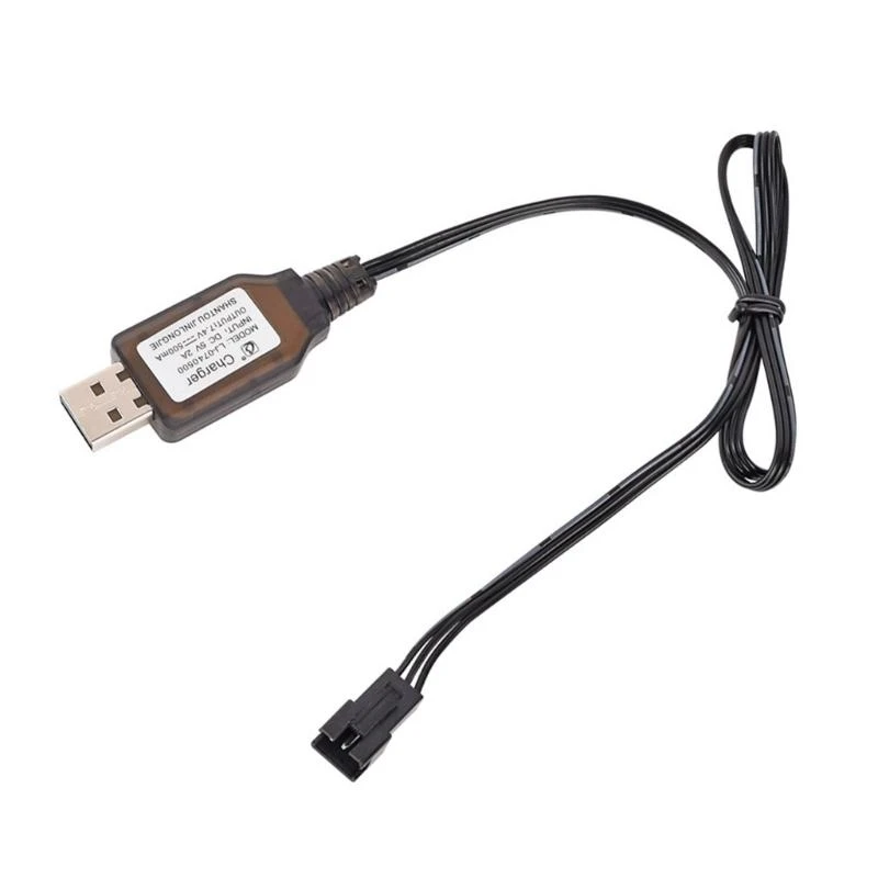 7.4V Lithium Battery Wire for Remote Control Watch Twist Car Replacement USB Charging Cord SM3P Plug
