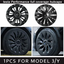 1PCS Hub Cap Replacement Wheel Cap Automobile Hubcap Full Rim Cover Accessories for Tesla Model 3/Y 18/19 Inch Wheel Cover 2023