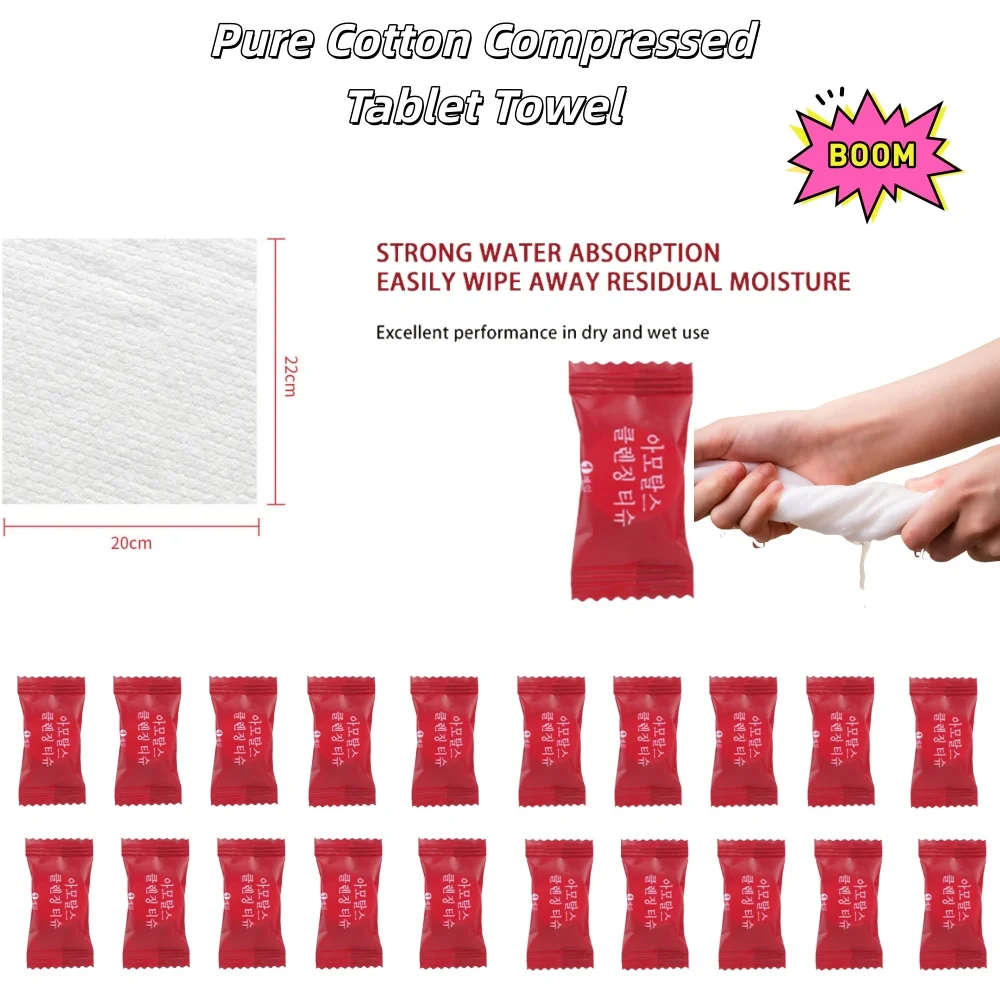 Pure Cotton Compressed Tablet Towel Extra Thick Disposable Face Cloth Skin-friendly Cleansing Wipes for Travel Beauty Care