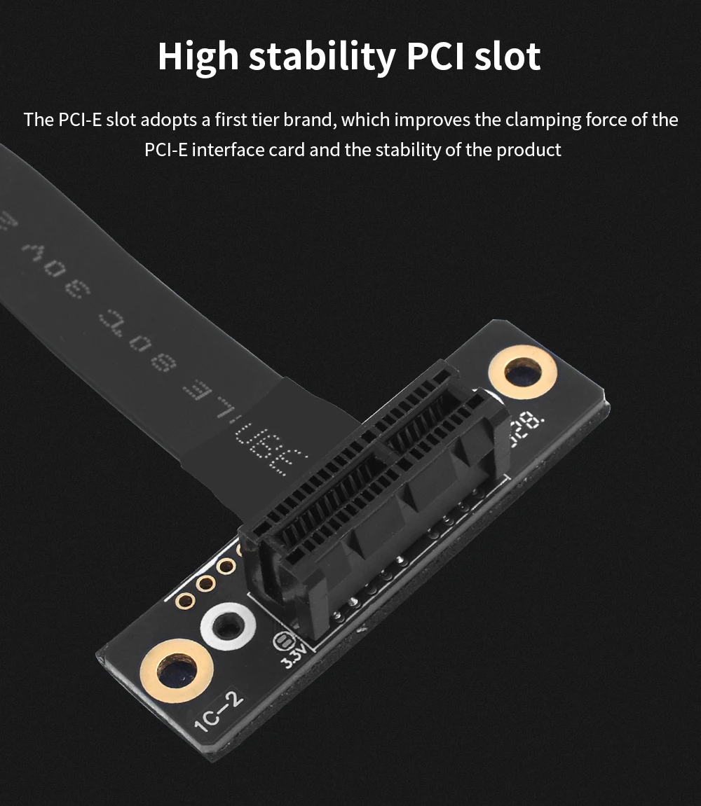 TISHRIC PCIE4.0 3,0 bis 1X/4X bis 4X Riser-Kabel PCIE X1 X4 Verlängerungskabel Dual 90 Grad rechtwinkliger Adapter Hochgeschwindigkeits-Extender – Detail 12