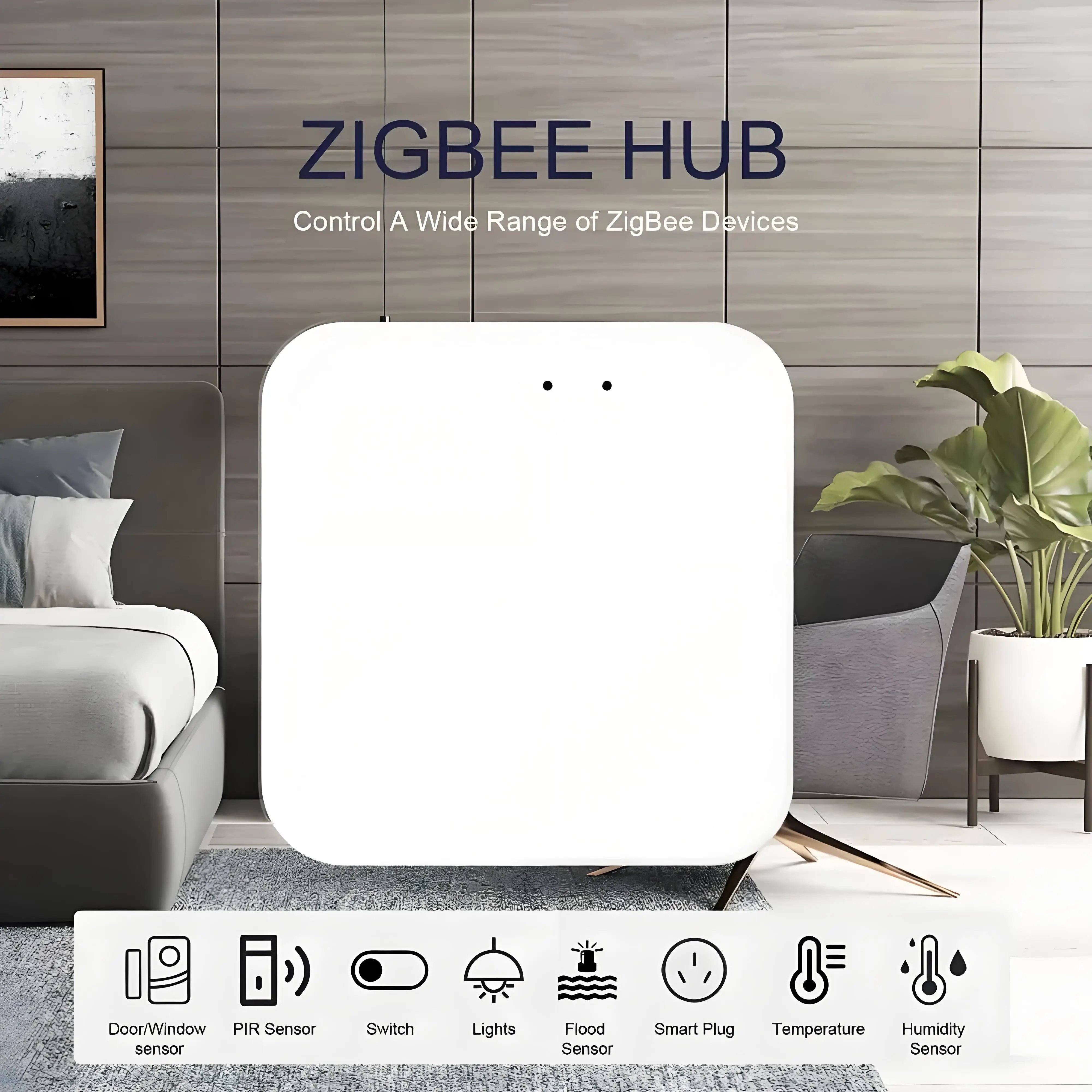 Tuya ZigBee 3.0 Smart Hub Wireless/Wired Gateway Bridge Smart Life APP Voice Remote Control Works with Ale Google Home Assistant