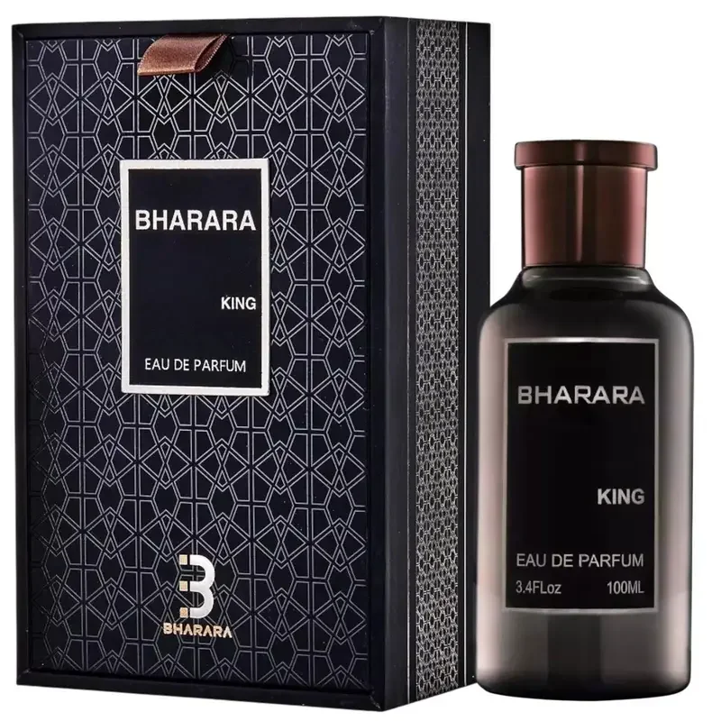 Bharara King Eau de Parfum para hombre, refrescante aroma cítrico con base de ámbar y almizcle, spray EDP de larga duración para