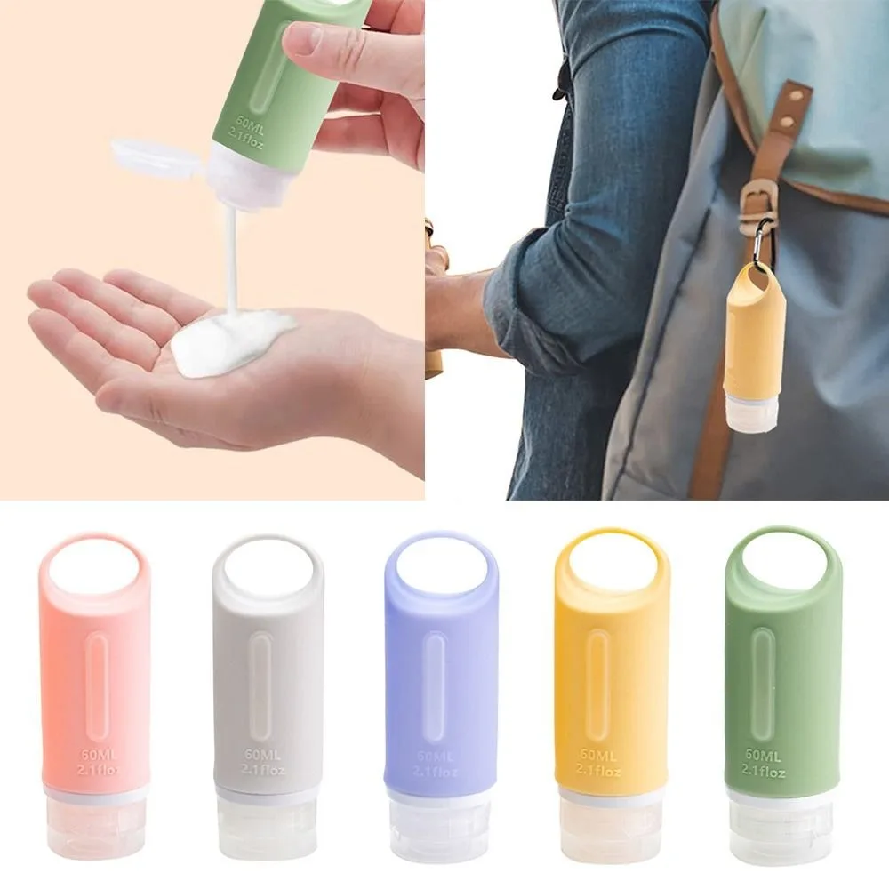 Squeeze Silicone Refillable Bottles with Hole Large Capacity Shampoo Sub-Bottling 60/90ML Shower Gel Lotion Bottle Travel