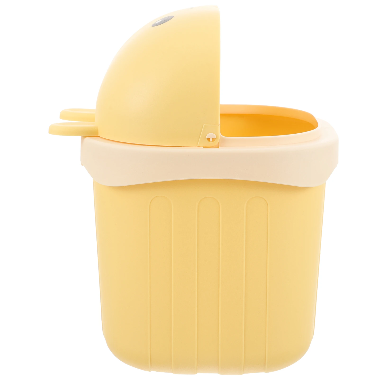 

Mini Trash Can Yellow Rabbit Desktop Garbage Bin Cute Small Lid Plastic Waste Container Home Office Countertop Storage