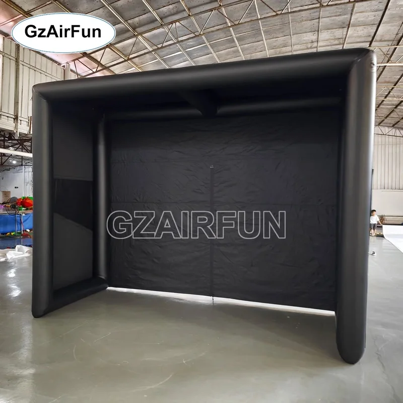 Extended Version of Inflatable Mobile Golf Simulator Tent with Projector Stand, Suitable for Commercial Golf Practice Sessions.
