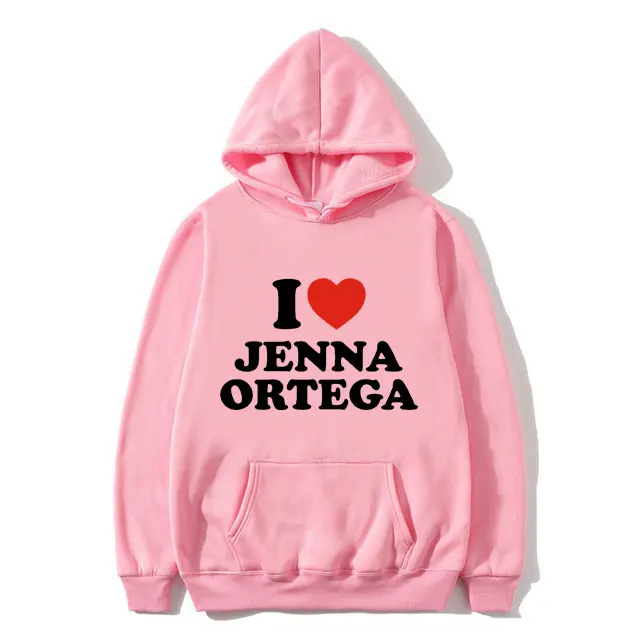 I Love Jenna Ortega Graphic Print Hoodie Men\'s Hip Hop Hooded Sweatshirt Men Women Fashion Casual Oversized Eu Size Hoodies Male