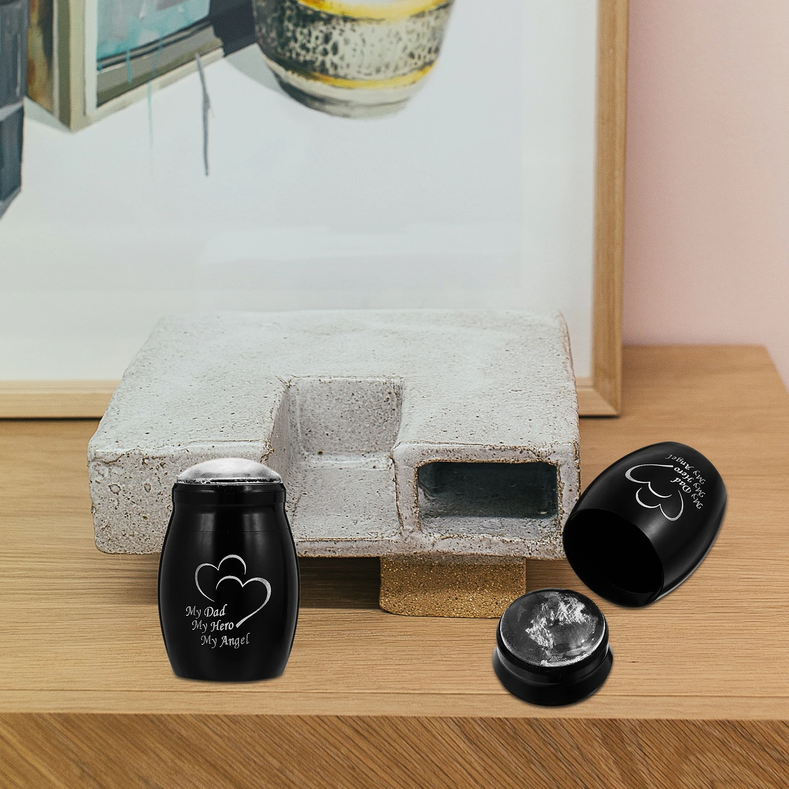 1pc Small Portable Stainless Steel Cremation Urn Family Bone Ash Storage Casket Container For Funeral Keepsake Memorial