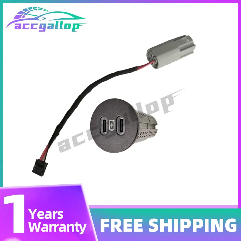 OEM For Ford Focus ESCAPE SE F-150 Explorer Edge Bronco LED Type-C+USB Dual Media HUB Box Module LED USB charger LU5T-19J211-DA