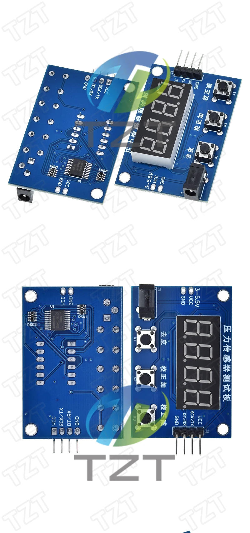 TZT HX711 AD Gewichtsmodul 1 kg 2 kg 3 kg 5 kg 10 kg 100 g Wägezellenmodul Wägedrucksensor Messwerkzeuge – Detail 23