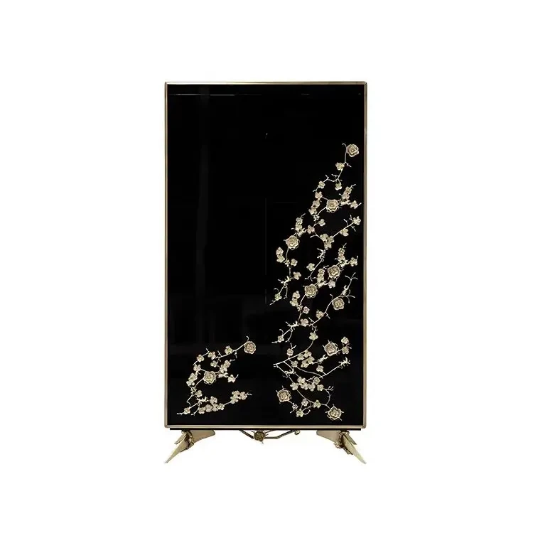 Italian Light Luxury Wall Storage Cabinet High-end Sense Bedroom Wardrobe Creative Design Fashion Pure Copper High Cabinet