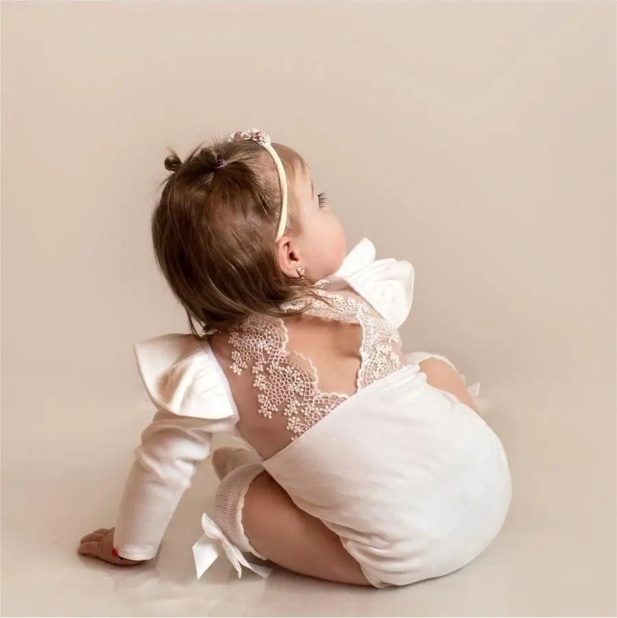 INS Baby Girl Cotton Lace Backless Romper Dress Body Suit Todder Girls Clothes Newborn Bodysuit Dance Costume Infant Clothing