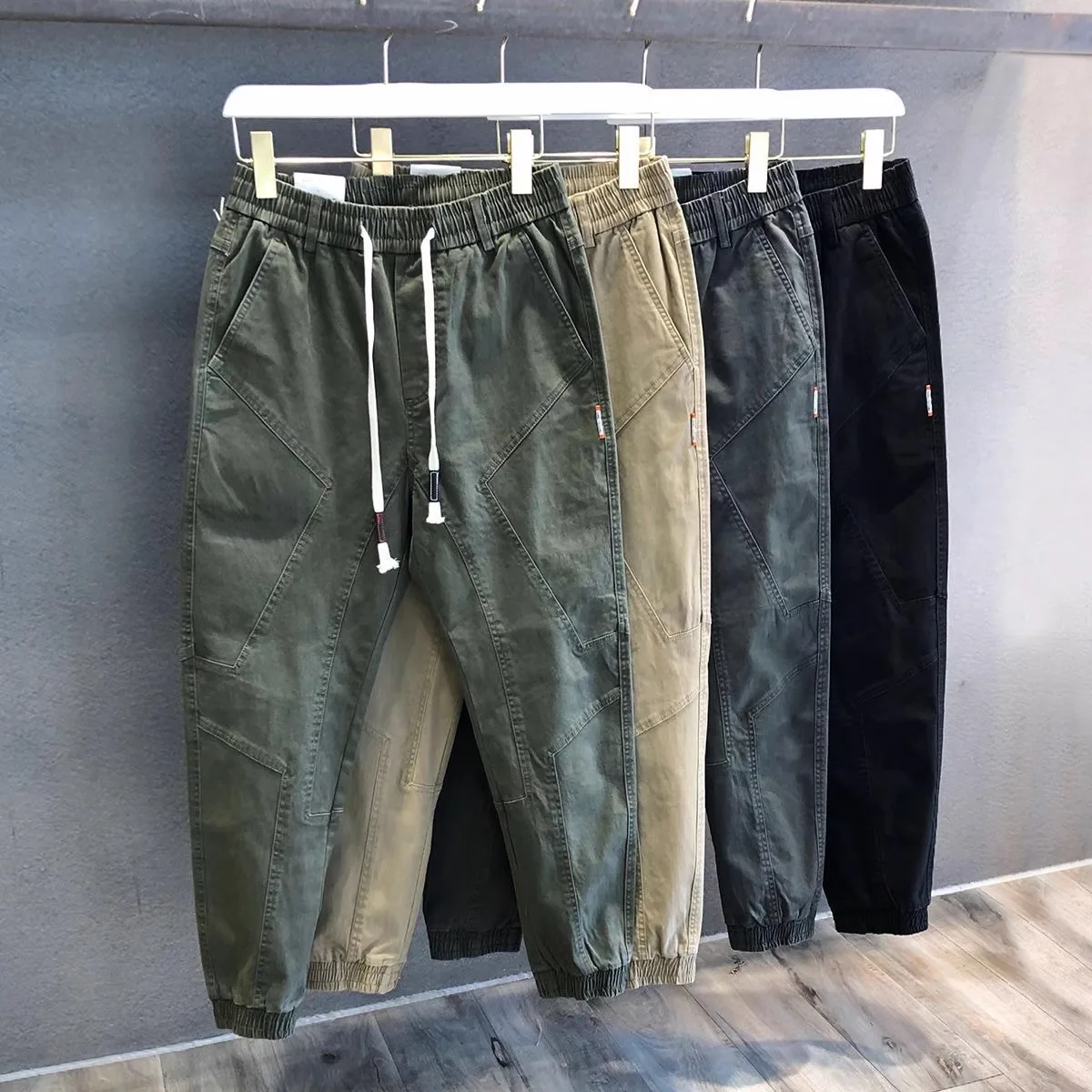 

American Retro Canvas Pants Loose Casual Workwear Long Trousers for Men Pure Cotton Spring Autumn Heavyweight Cuffed Trousers