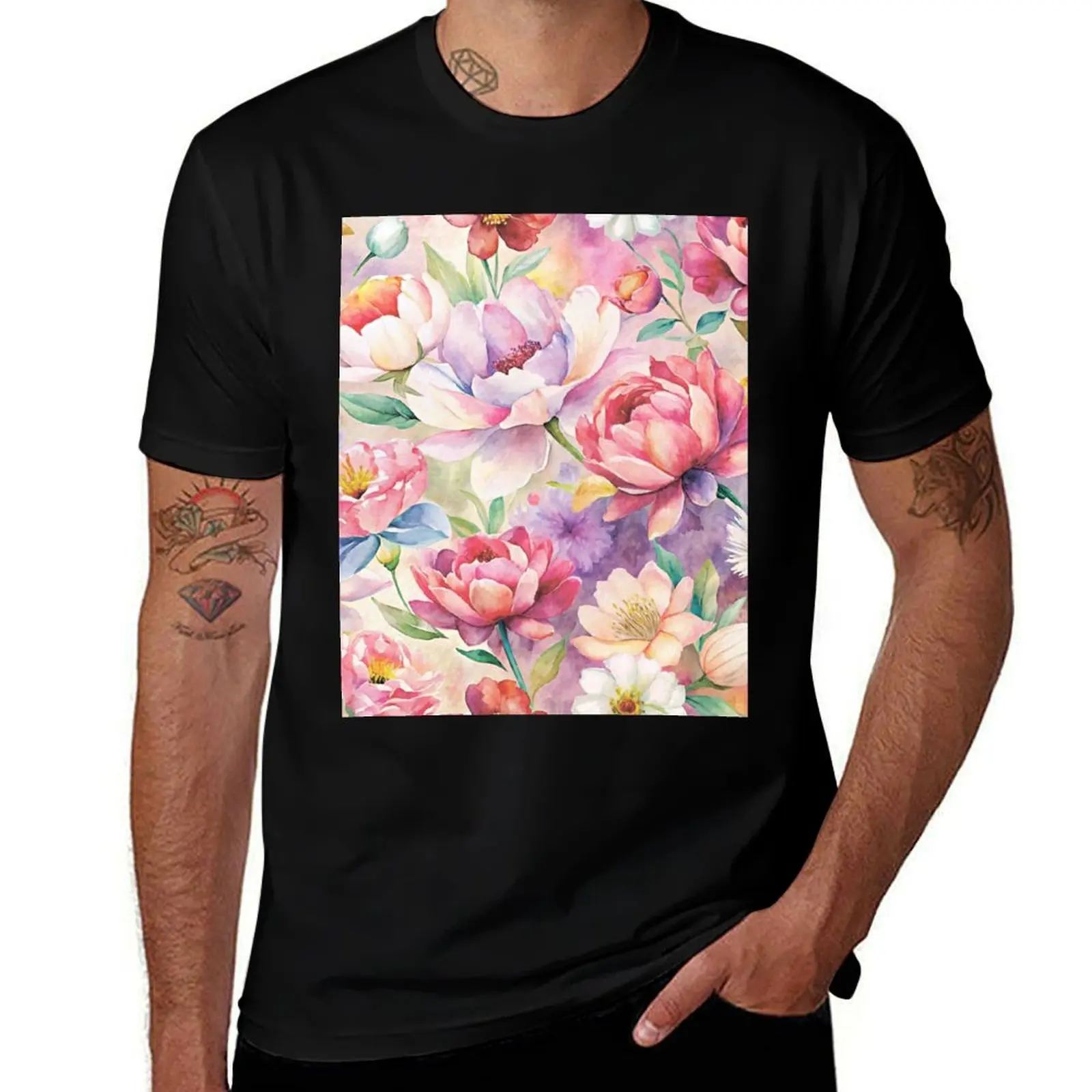 

Floral pattern. Field of flowers. T-Shirt vintage graphic tee graphic tee shirt cute tops clothes for men
