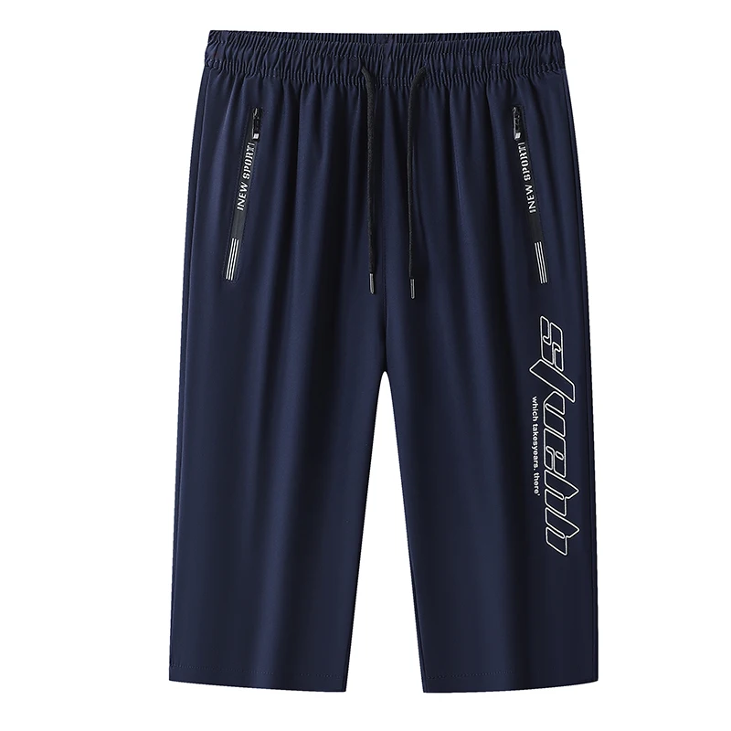 Новые мужские спортивные шорты с однотонным принтом, летние модные тонкие стильные повседневные шорты, уличные быстросохнущие мужские капри с карманами на молнии