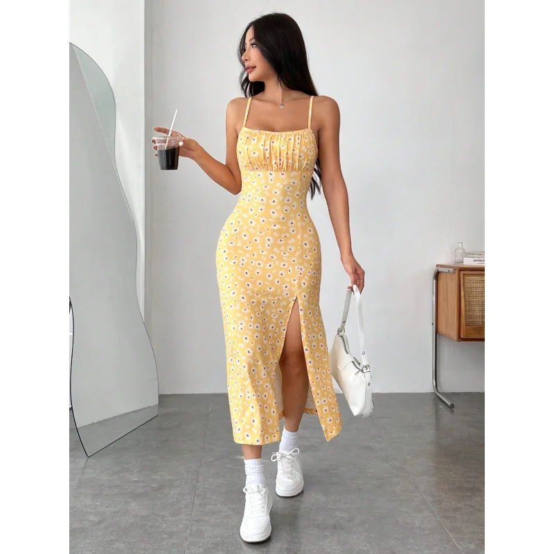 

Women's Fresh and Sweet Style Dress2025Spring Summer New Fashion Age-Reducing Floral Midi Dress