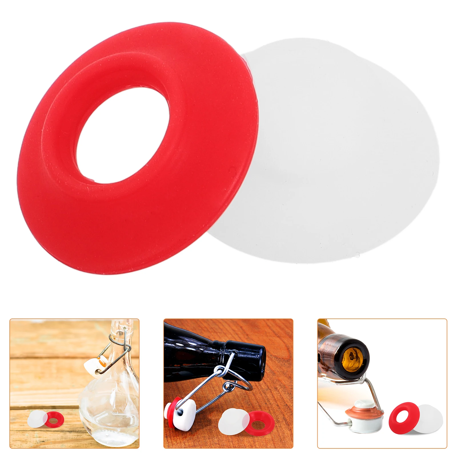 

20Pcs Silicone Bottle Top Gasket Replacement Seal for Jar Lid Beer Bottle Cap Leakproof Canning Sealer