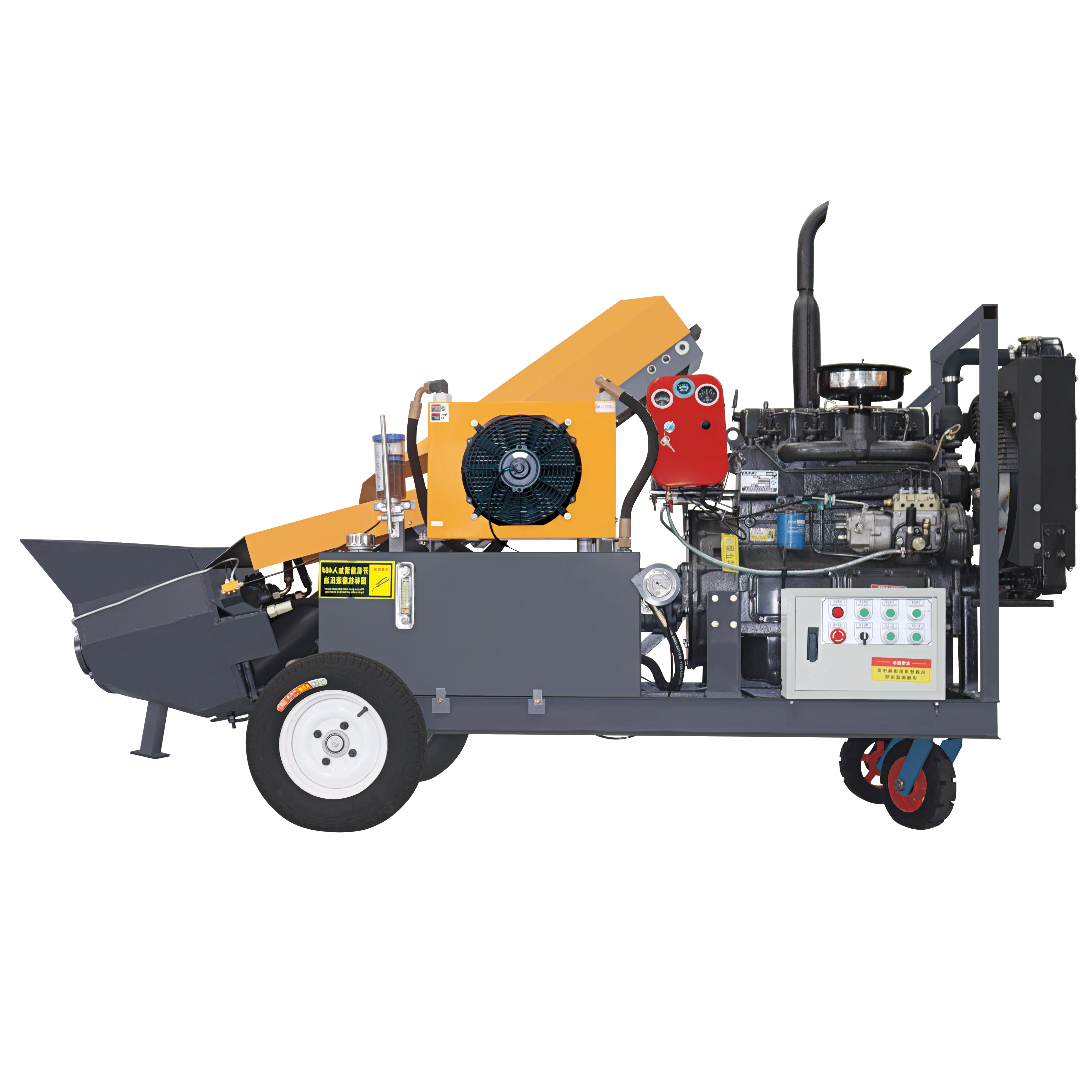 Mini Professional Diesel Concrete Pump Machine With Engine Core Components For Cement Mortar Pumping