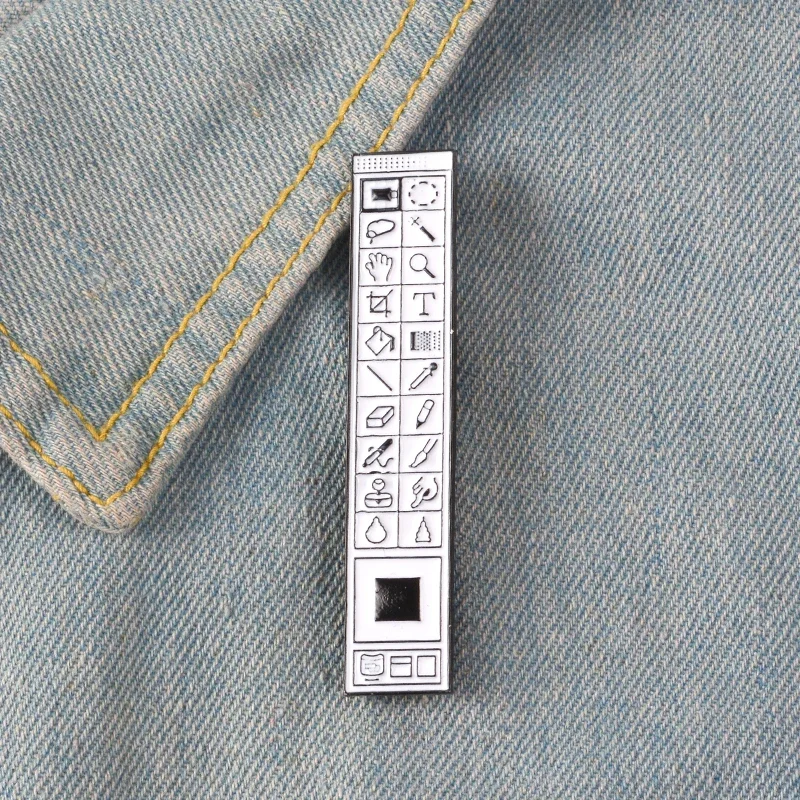 Computer Tools Photoshop Toolbar Enamel Lapel Pins Designer Meme Brooches Men Women Unisex Artists and Designers Jewelry Gifts