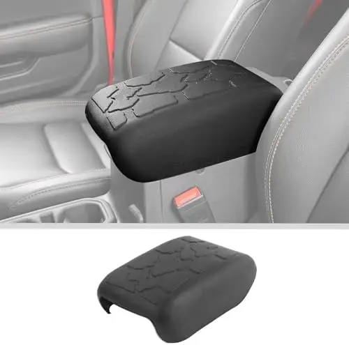 

JWWY Armrest Cover for 2018-2026+ Wrangler JL/JT 4xe - Black Rubber Console Trim