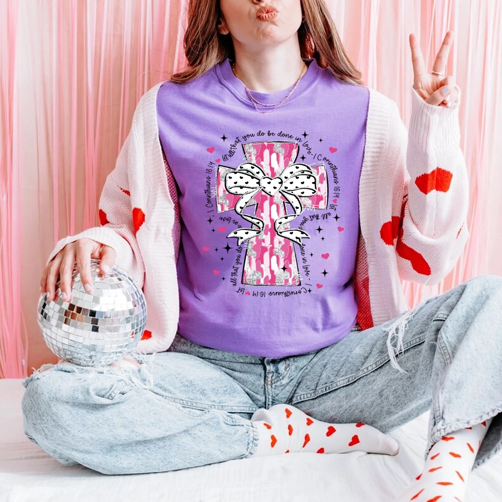 愛の弓の装飾ステッカー、ホットトランスファー印刷、DIY、バレンタインデー、1セットあたり6個