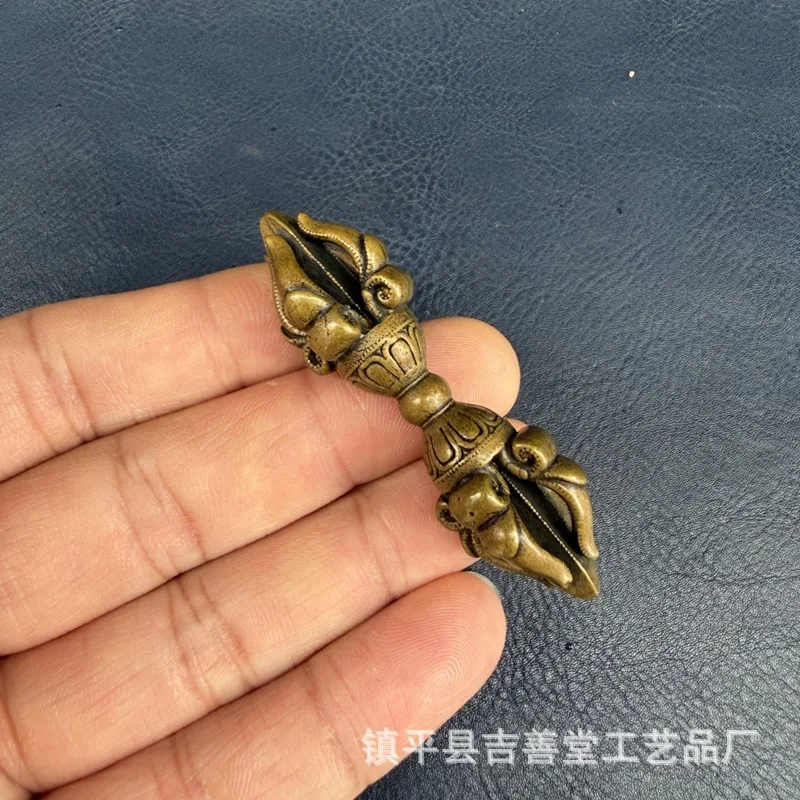 Tibetan-style brass - artifact collection antique five-pronged vajra pendant