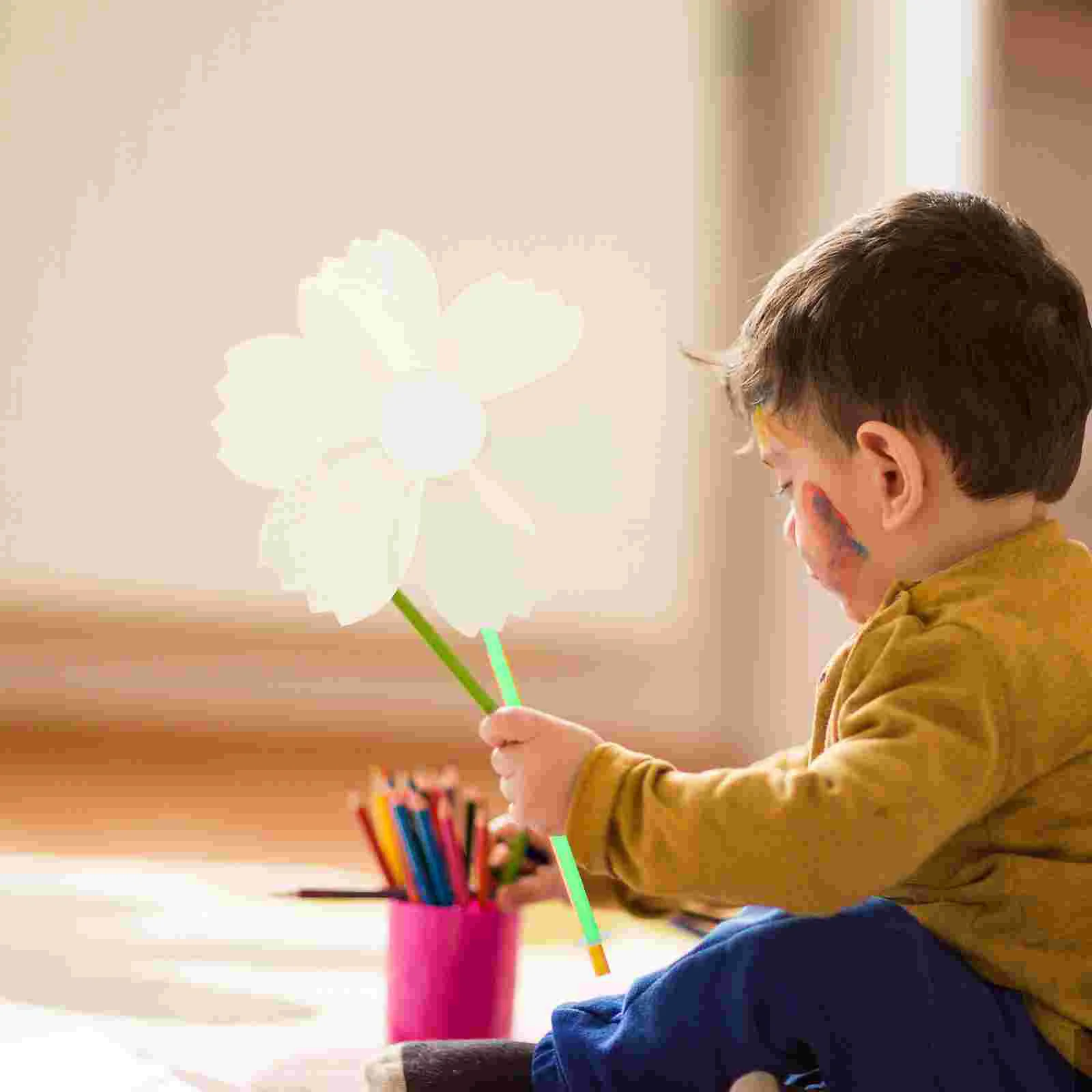 Cata-vento pintura moinho de vento crianças festa favores brinquedos inacabado papel em branco graffiti cataventos para crianças brinquedos ao ar livre