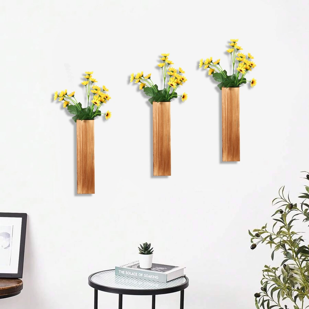 Wooden Vase Pendant Birthday Party Decorations Kids Adults Favors Wall-mounted Plant Holder Pendant Wedding Baby Shower Supplies