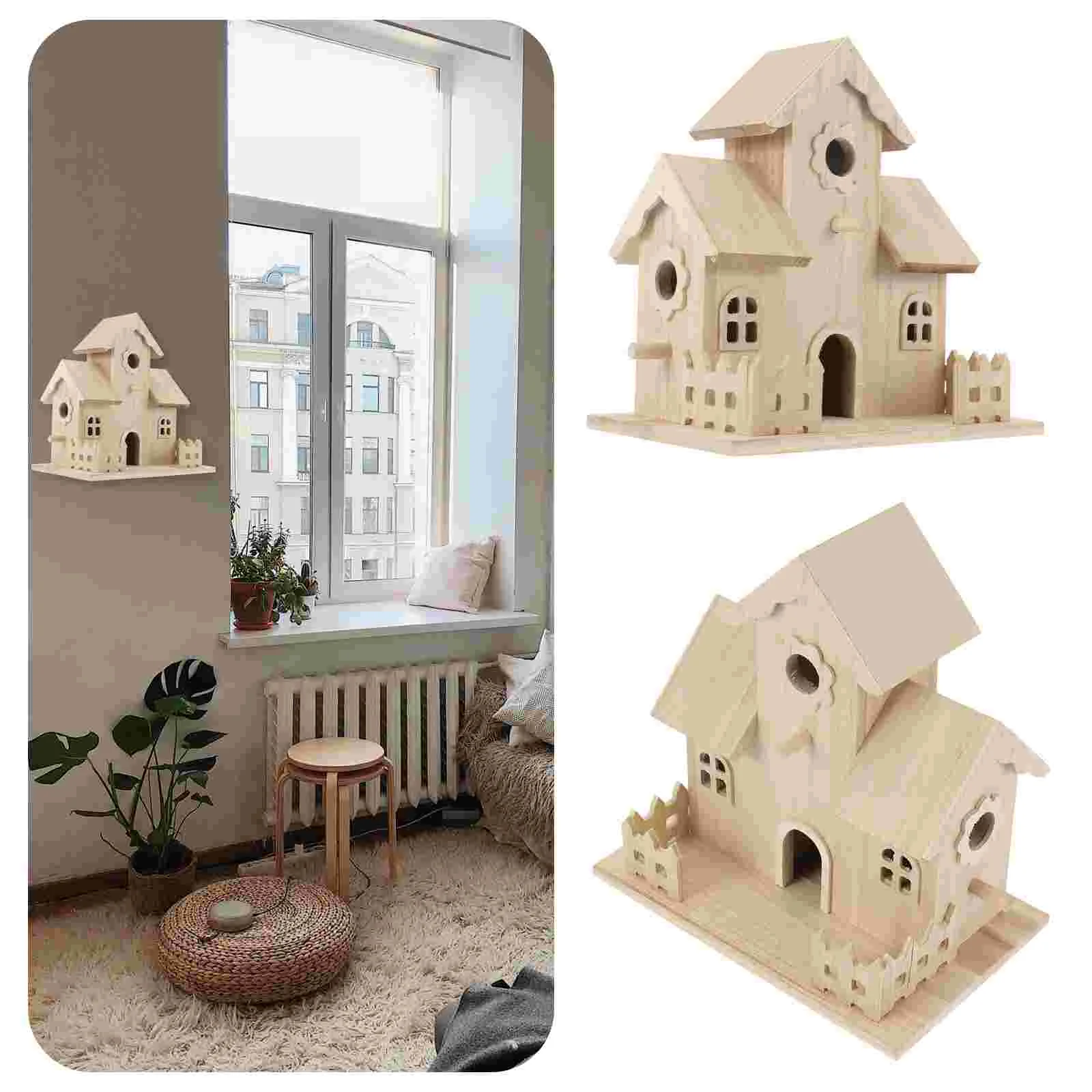 

Wooden Bird Nest Warm and Lovely Birdhouse Sleeping Delicate Aldult Retro Style Garden Ornament Craft Home Adornment Handmade