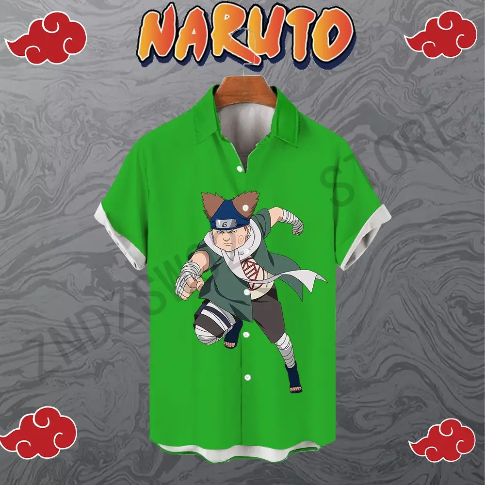 

2023 Shirts for Men Men's Shirt Beach Style Clothing Naruto Anime Fashion Seaside Trip High Quality 5XL Y2k Oversized Streetwear