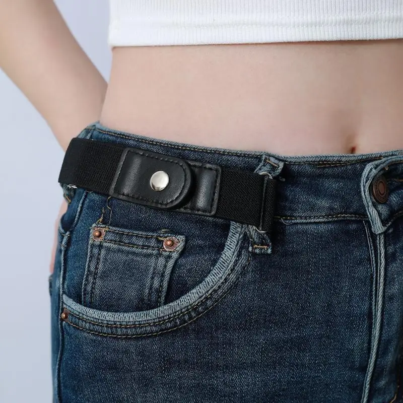 Immagine 4: 2 pezzi di cintura elastica regolabile senza fibbia, unisex, comoda, ideale per jeans, lavoro, viaggi e abbigliamento casual.
