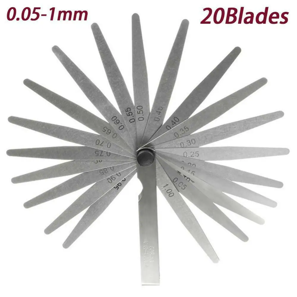 1PC 20/17 Blades HCS Feeler Filler Gauge Spark Plug Gap Metric/SAE Measuring Tool