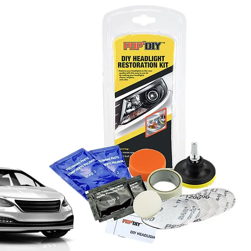 

Car Headlight Restoration Kit Refurbish Tool Brightener Headlamp Scratch Repair Liquid Paste Light Lens Polisher Cleaning Paste