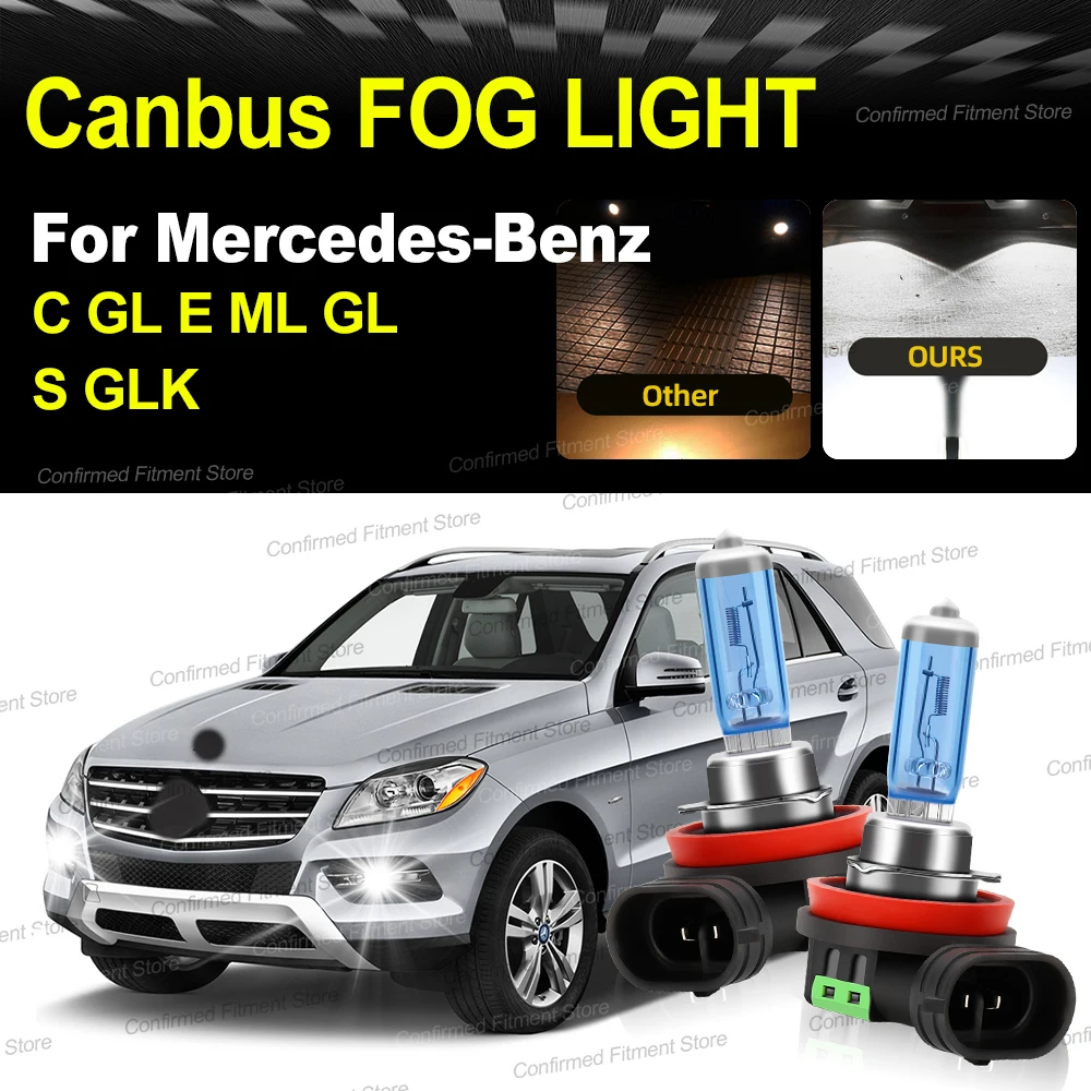 

200W Super Bright Canbus Error Free H11 6000K White Auto Front Fog Lamps Halogen Bulbs For Mercedes-Benz C GL E ML GL S GLK