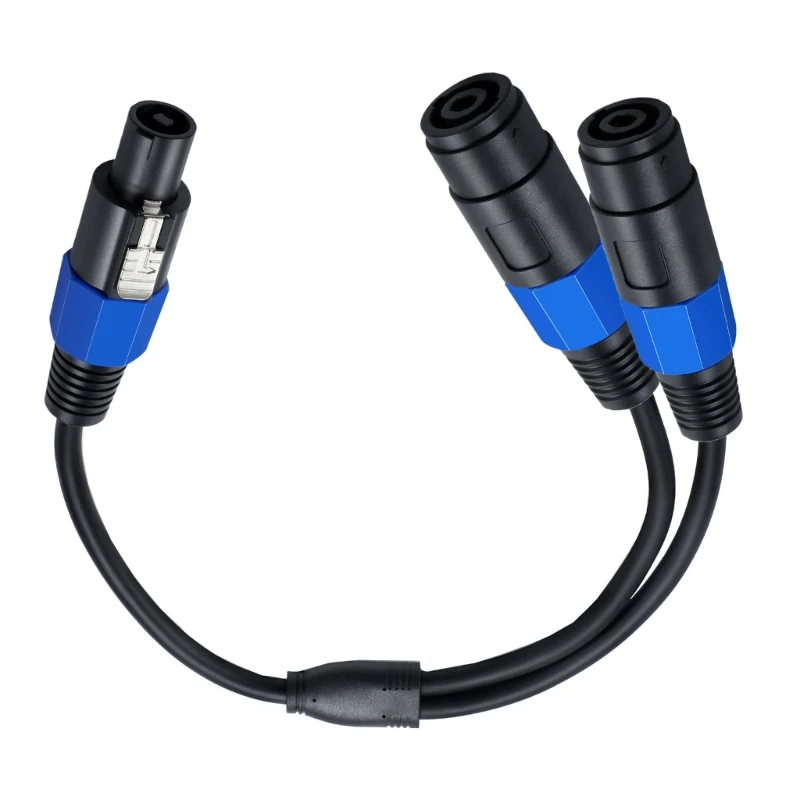 Speakon Splitter Cable 1 Male to 2 Female Speaker Cable, Speak-on Cable 2 Pole Adapter Cable，(1 Male to 2 Female) H8WD