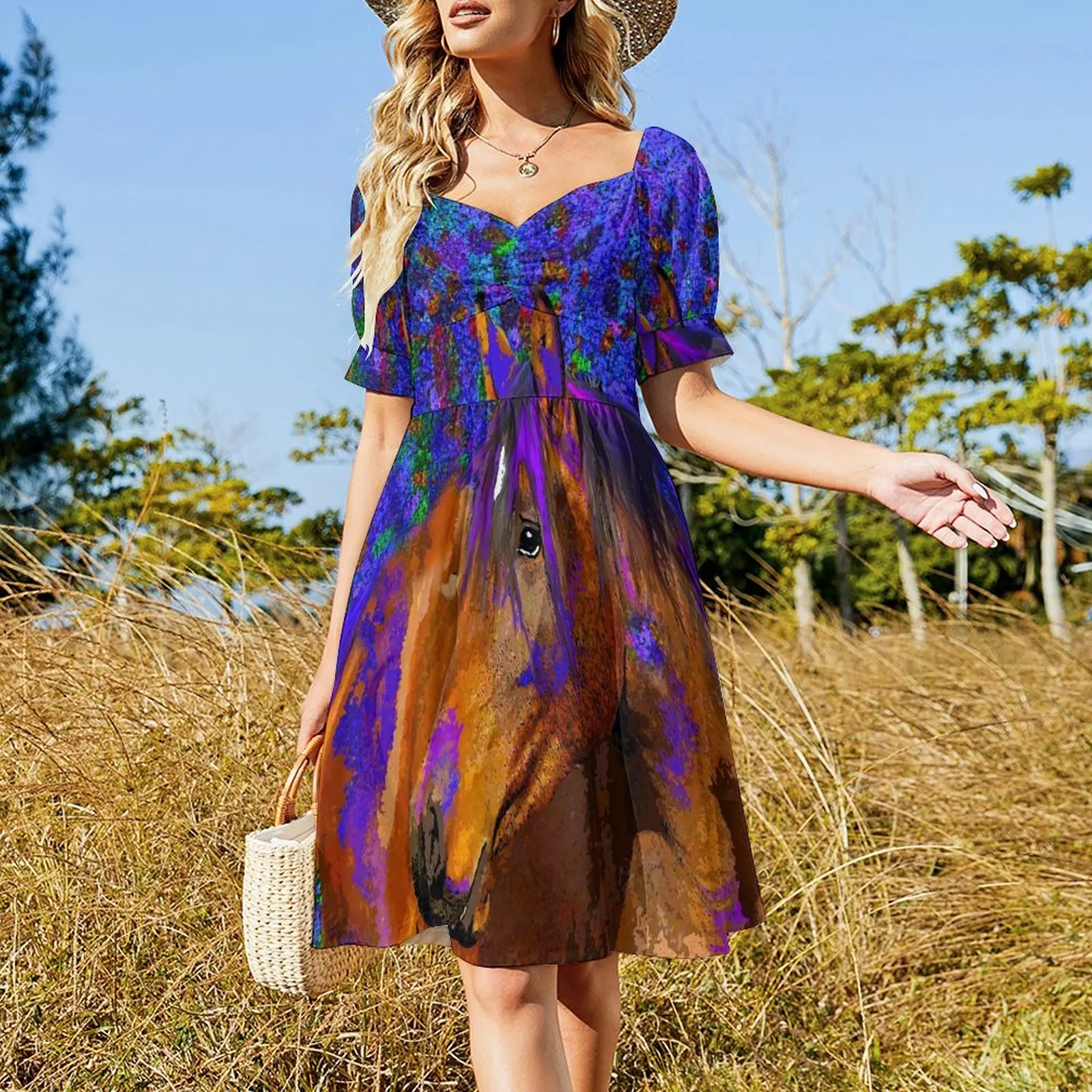 HORSE and PURPLE Short Sleeved Dress long dress women dresses for women 2025 luxury designer party Dress