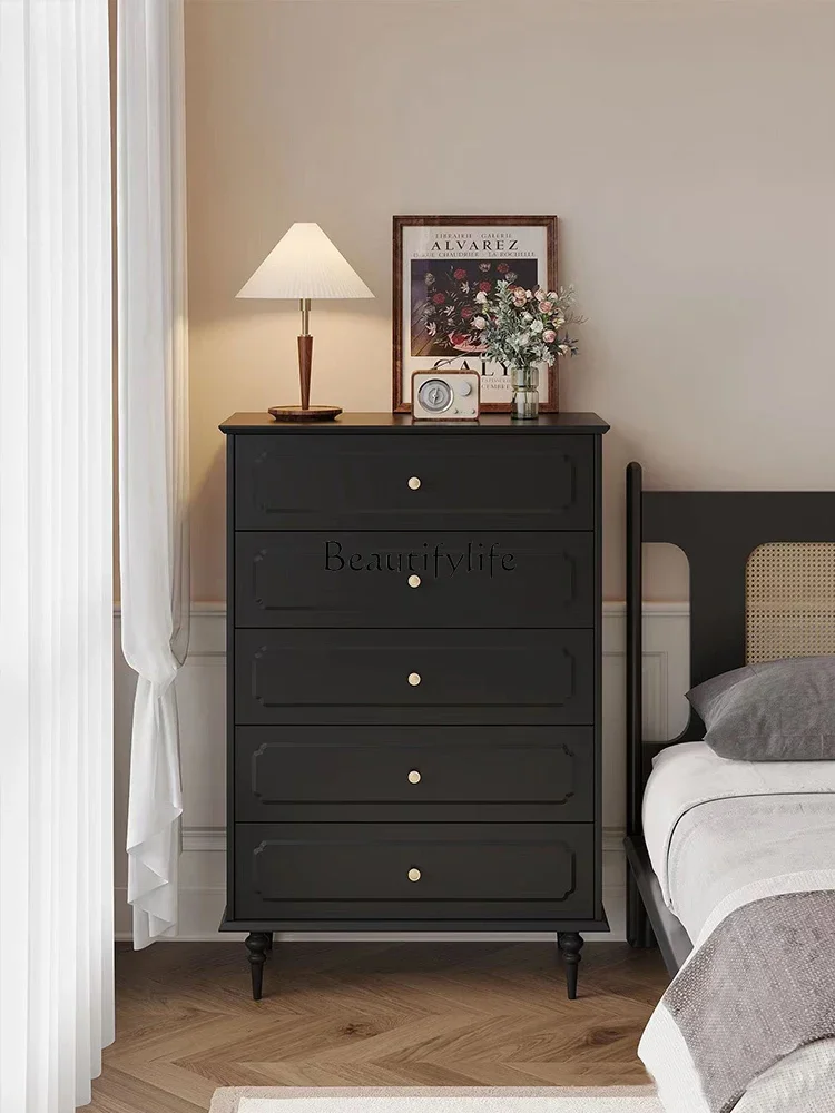 

ls 42American retro large-capacity storage chest of drawers French solid wood chest of drawers