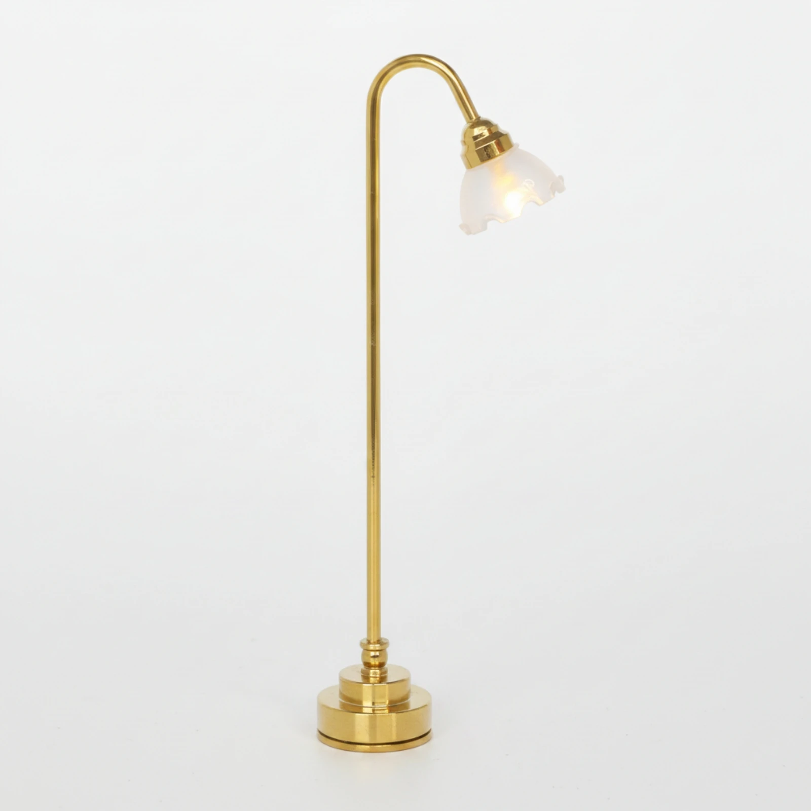 Miniature Lamp with LED 1:12 Scale Miniature Floor Lamp Dollhouse Standing Light Battery-Operated for Miniaturists, Diorama