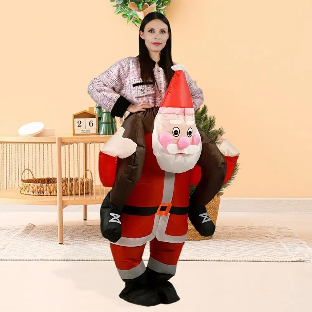 

Christmas with Blower Festive Christmas Costume for Adults Santa Claus Riding Suit with Blower Role Play Xmas for Men for Adults
