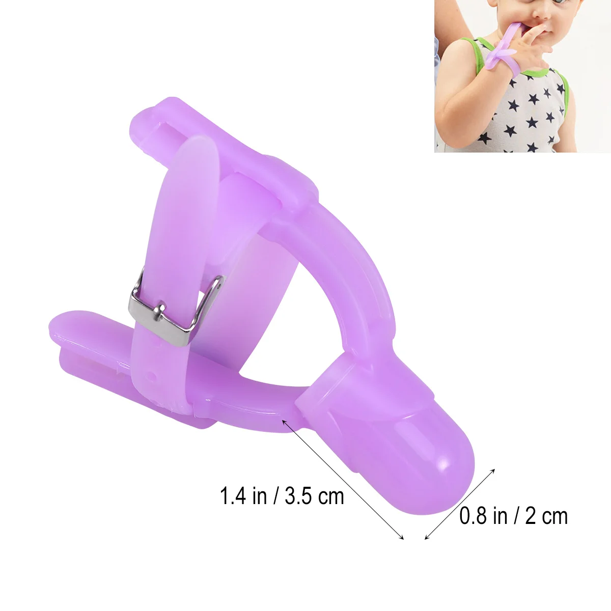 غطاء إصبع مضاد للعض، عضاضة من السيليكون للأطفال، عضاضة قابلة للتعديل للأطفال الرضع من عمر 6 أشهر+ أرجواني #2