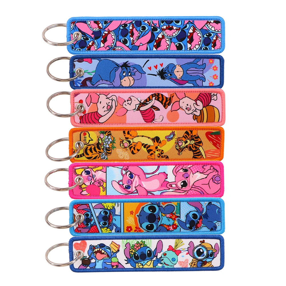 Cartoon Cute Keychain for Cars Backpack Key Holders Fashion Embroidery Keyrings Key Tag Jet Tag Accessories