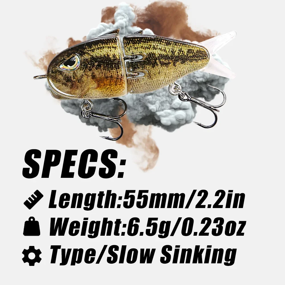 B & u isca de pesca de afundamento lento 55mm jerkbait nadar glide duro isca longa fundição dura isca artificial para pique baixo truta