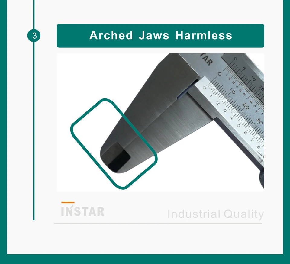 INSTAR Messschieber Edelstahl Mono-Bloack 150 mm/6 Zoll DIN-Standard 200 mm/8 Zoll mit Feineinstellung 150 x 0,05 mm – Detail 6