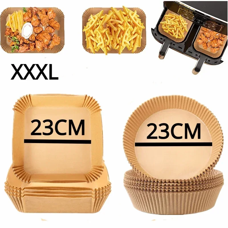 

300PCS Disposable Air Fryer Paper Liner 23/27CM Oil-proof Water-proof Airfryer Disposable Cooking Paper Trays Baking Paper