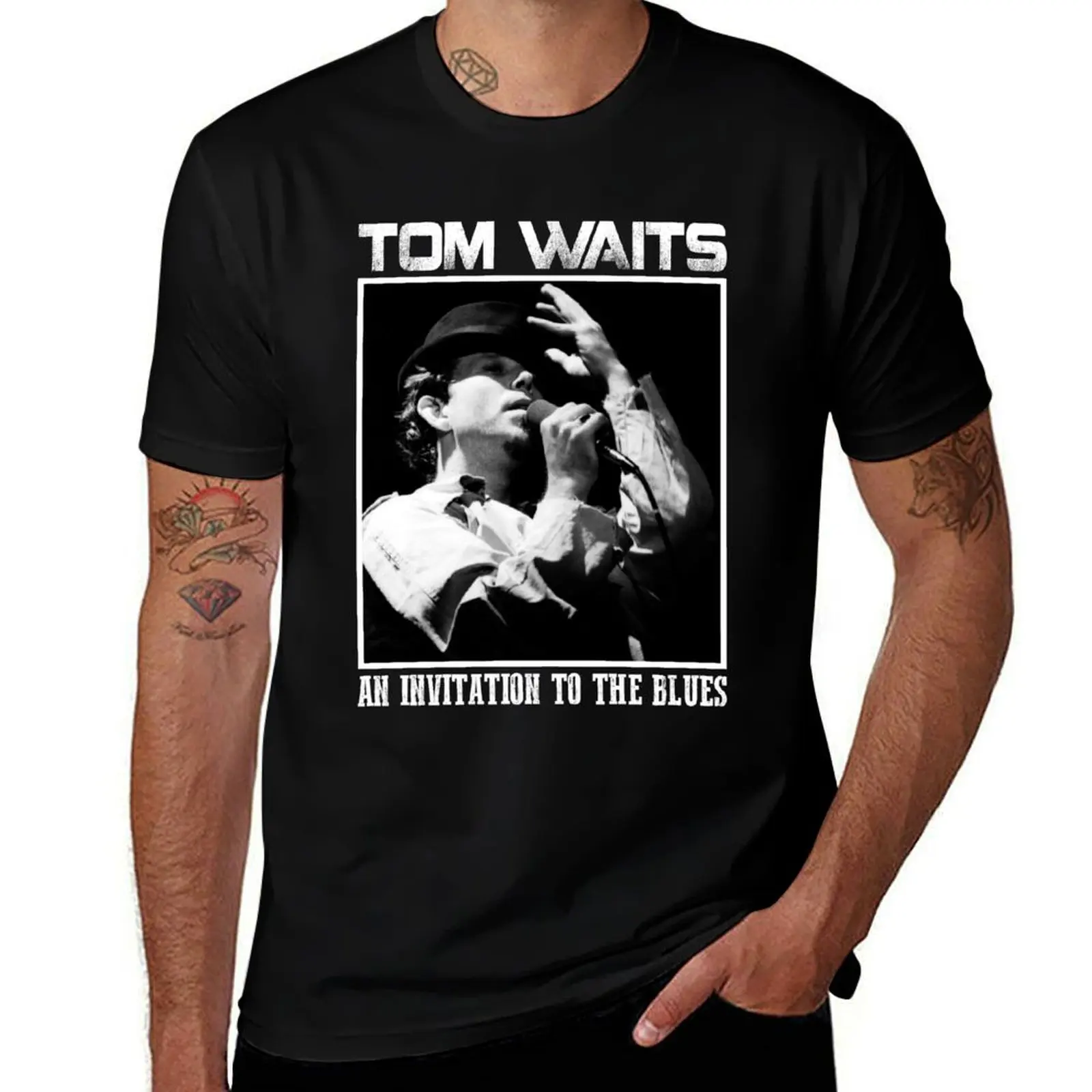 Tom Waits - Invitation to the blues T-Shirt kawaii clothes graphic shirts t shirts for men graphic